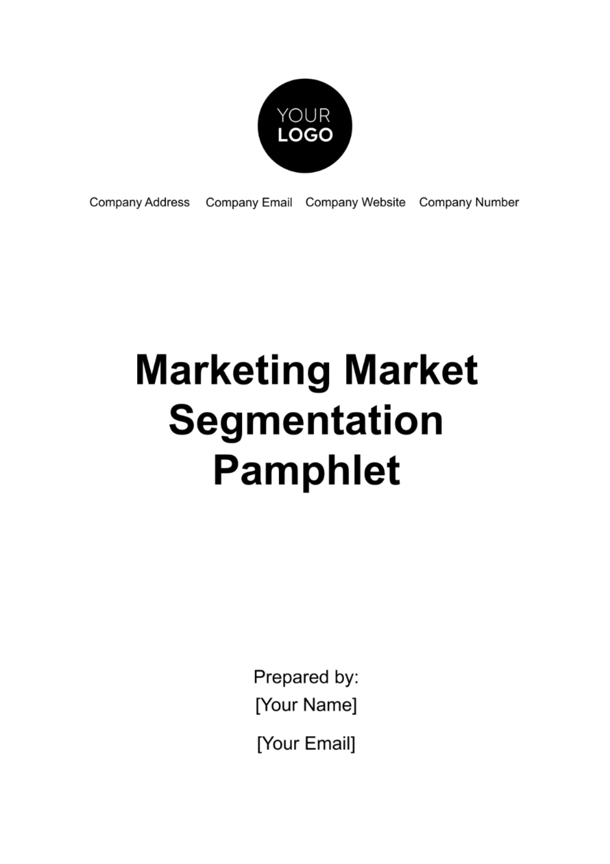 Marketing Market Segmentation Pamphlet Template - Edit Online & Download