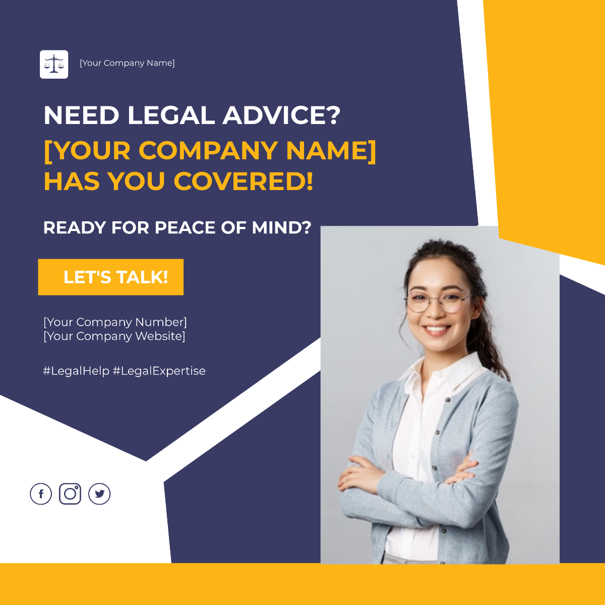 Free Legal Instagram Post Template to Edit Online