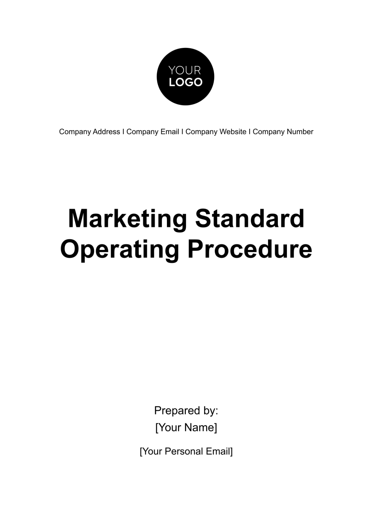 Marketing Standard Operating Procedure Template