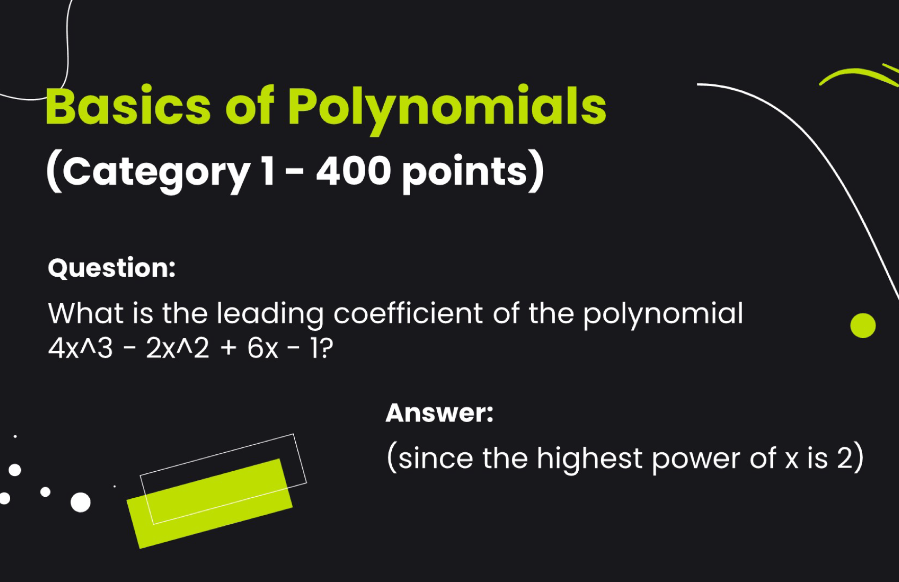 Polynomials Jeopardy PPT Template