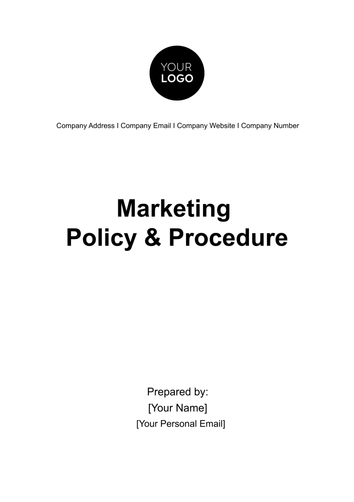 Marketing Policy & Procedure Template