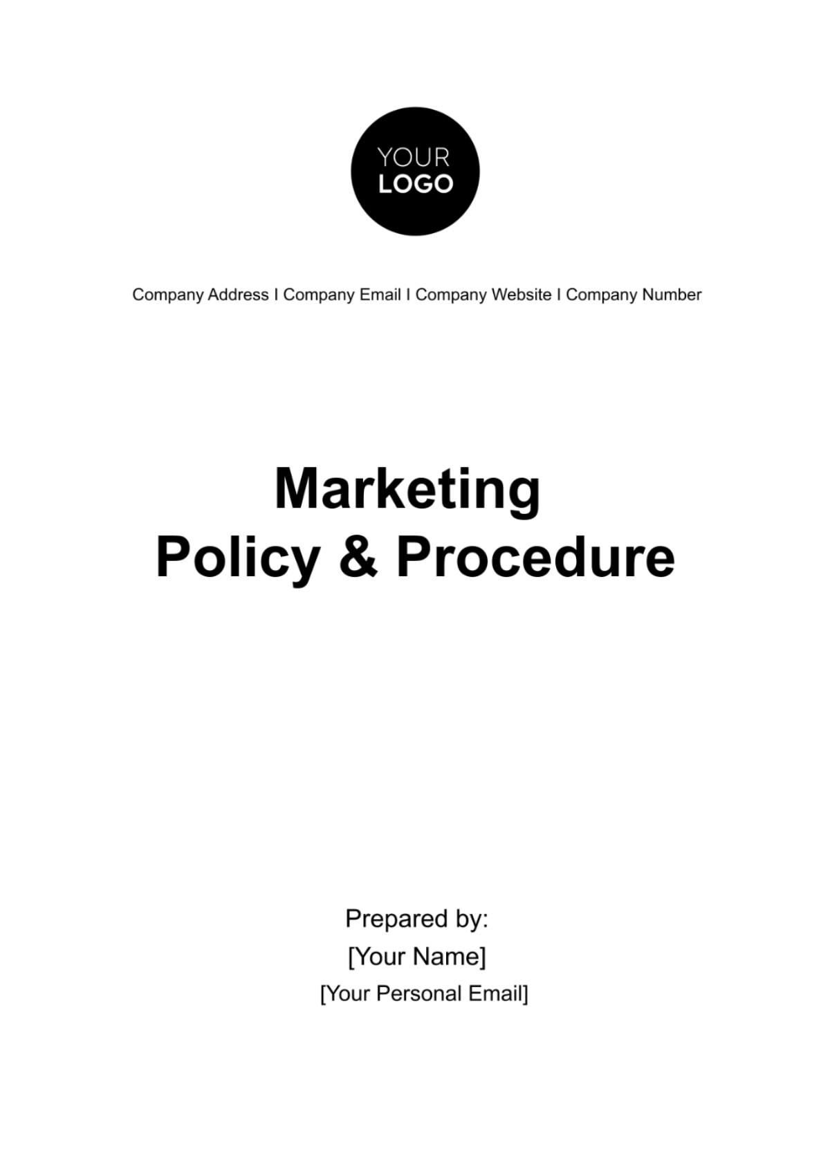 Marketing Policy & Procedure Template - Edit Online & Download