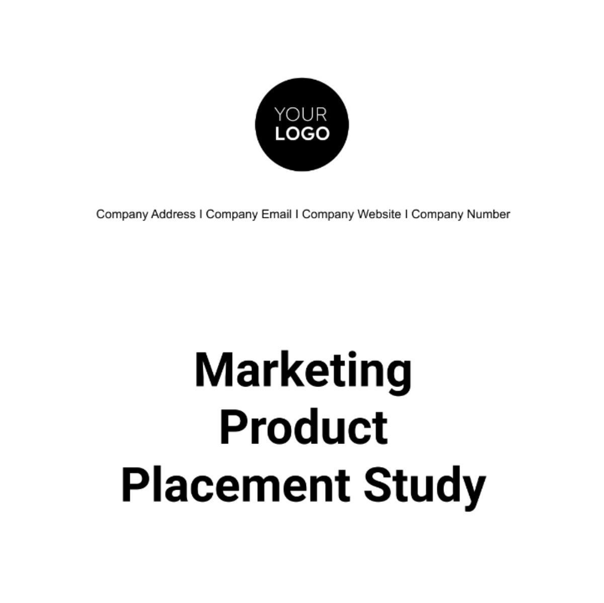Marketing Product Placement Study Template