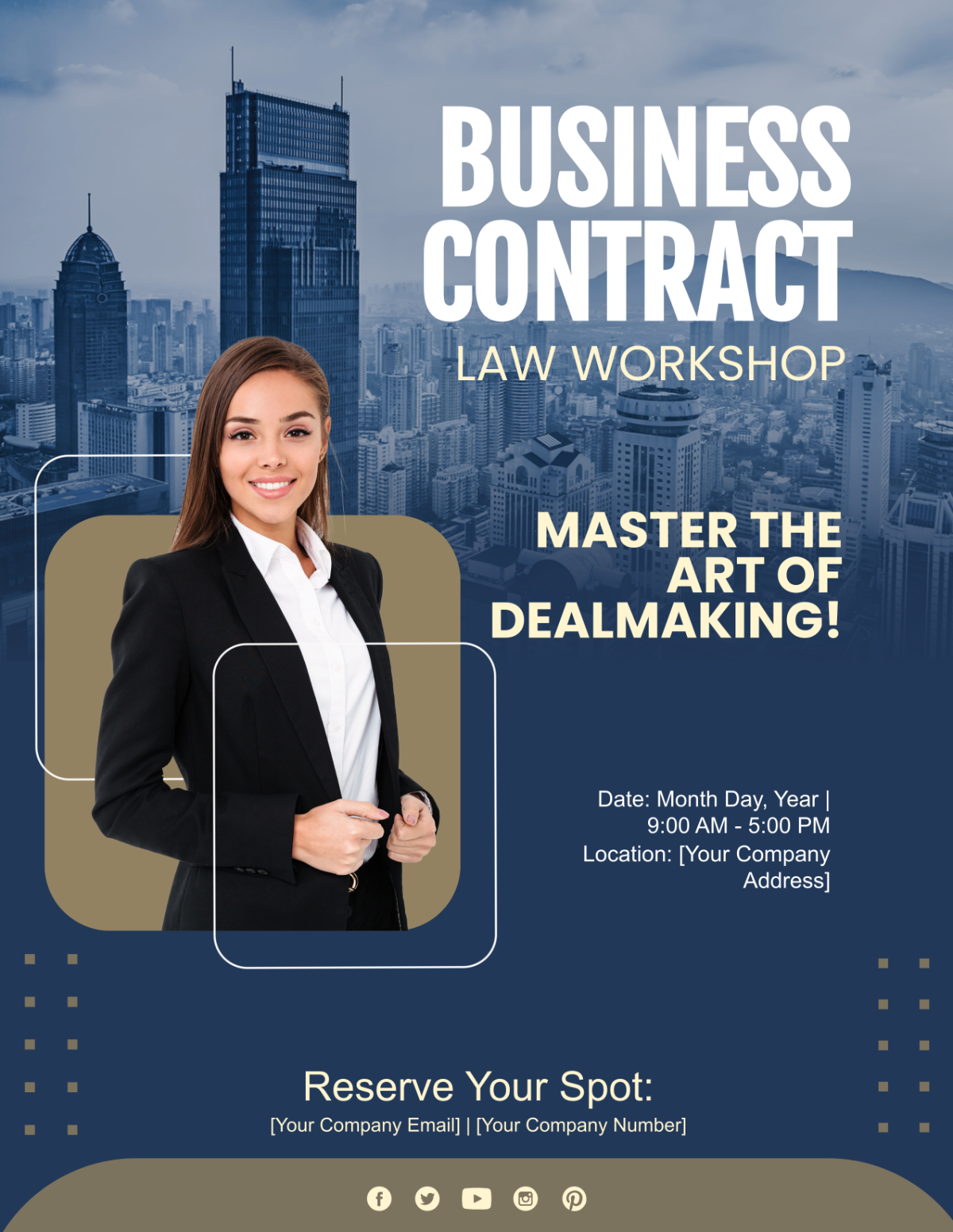 Free Business Contract Law Workshop Flyer Template