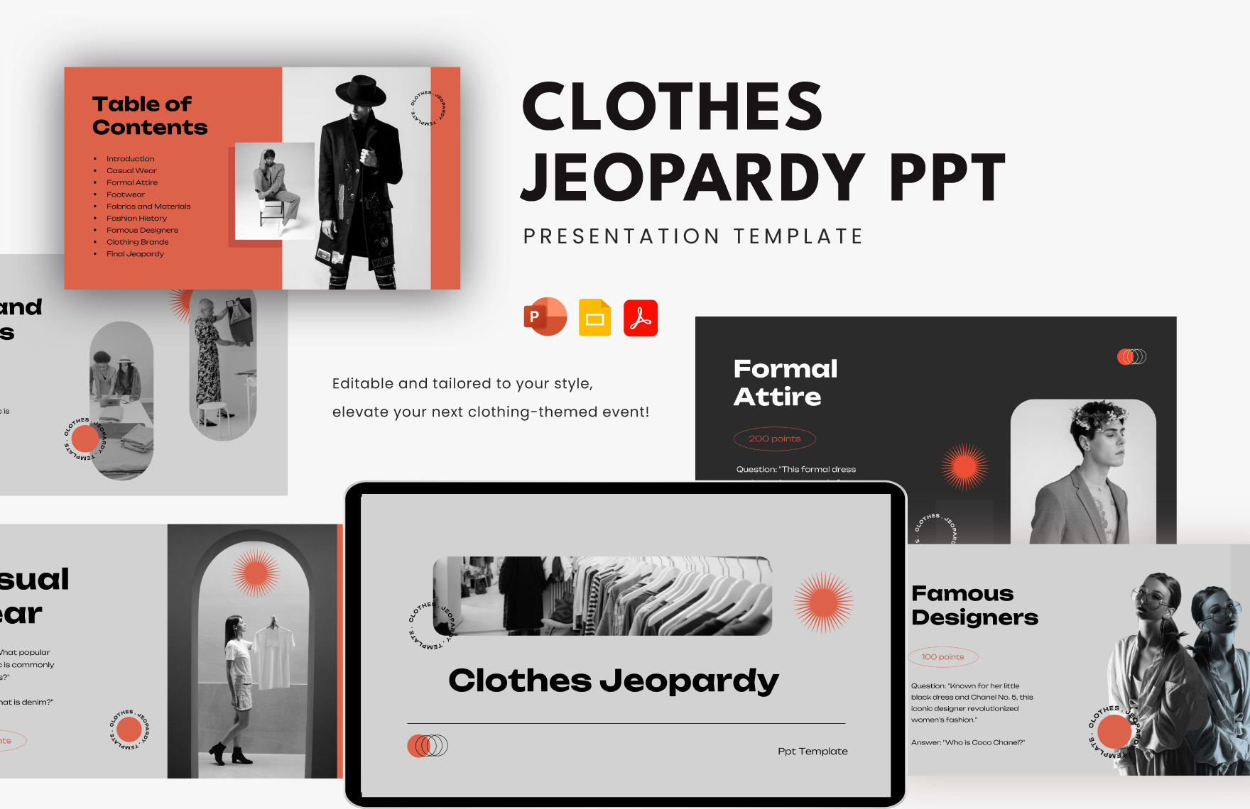 Clothes Jeopardy PPT Template