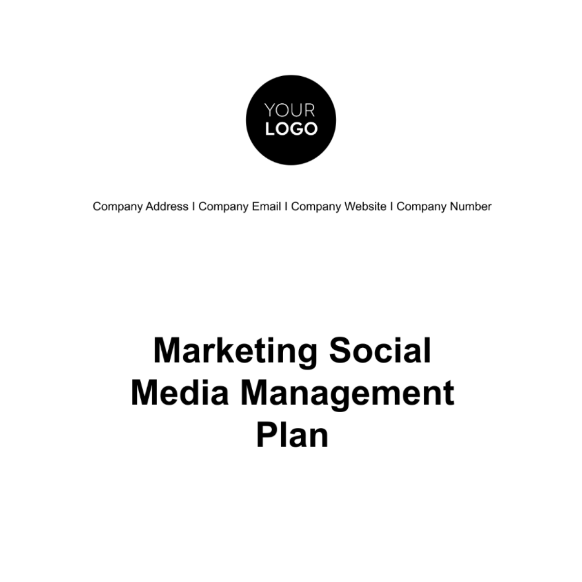Marketing Social Media Management Plan Template