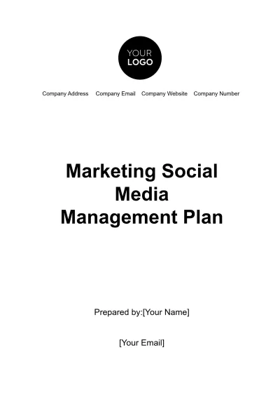 Free Marketing Social Media Management Plan Template to Edit Online