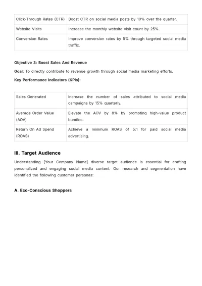 Free Marketing Social Media Management Plan Template to Edit Online