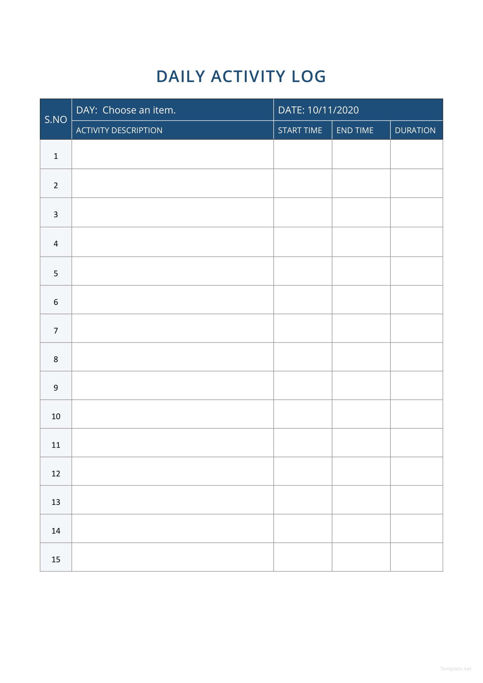 Daily Activity Report Template In Microsoft Word PDF Template