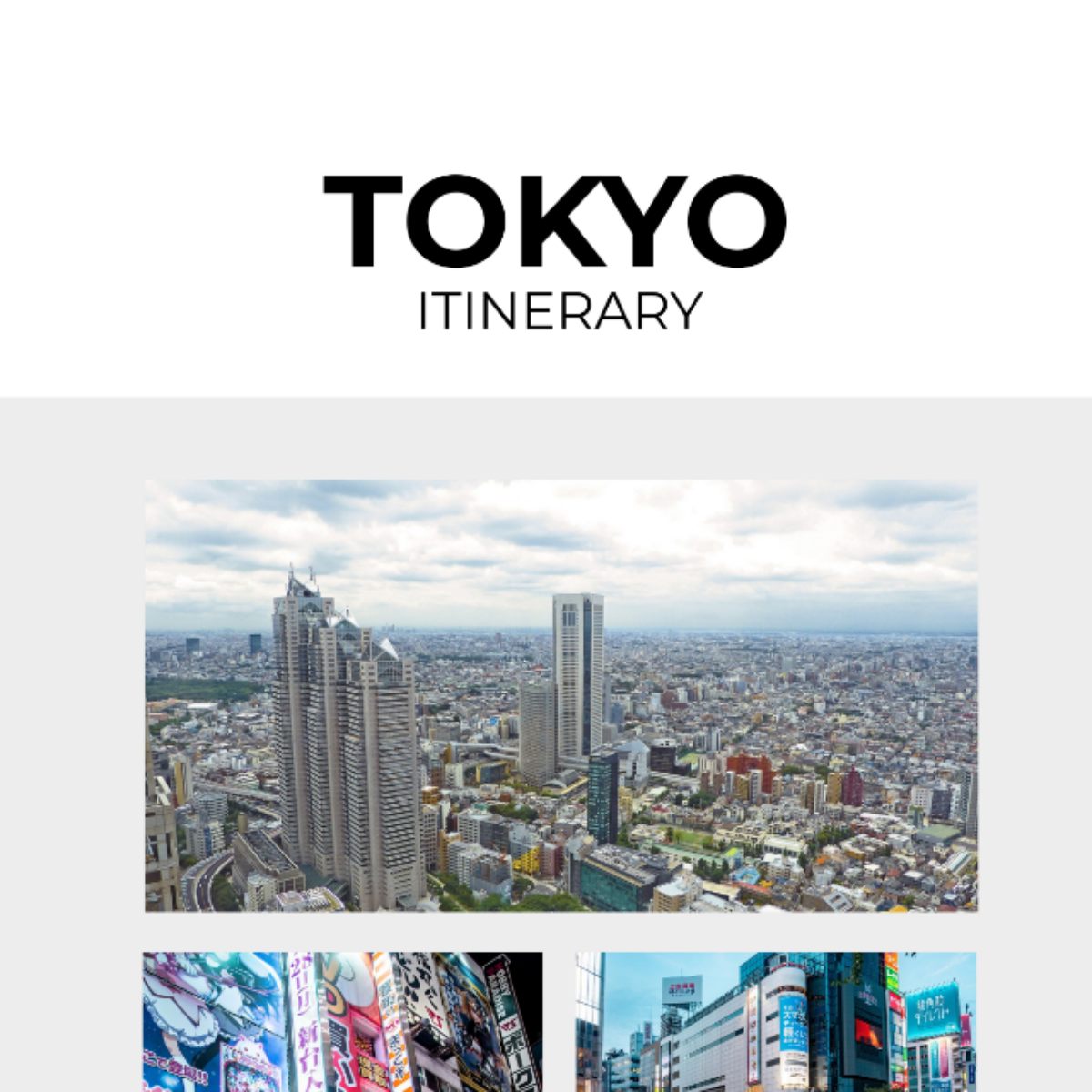 4 Day Tokyo Itinerary Template - Edit Online & Download