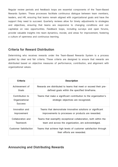 Free Team-Based Rewards System User Guide HR Template to Edit Online