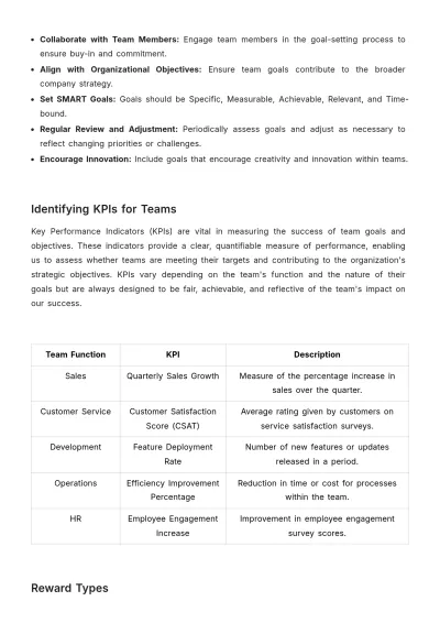 Free Team-Based Rewards System User Guide HR Template to Edit Online