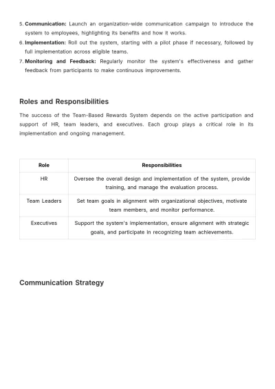 Free Team-Based Rewards System User Guide HR Template to Edit Online
