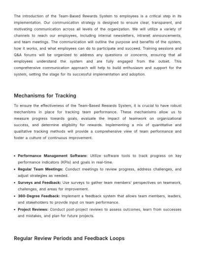 Free Team-Based Rewards System User Guide HR Template to Edit Online