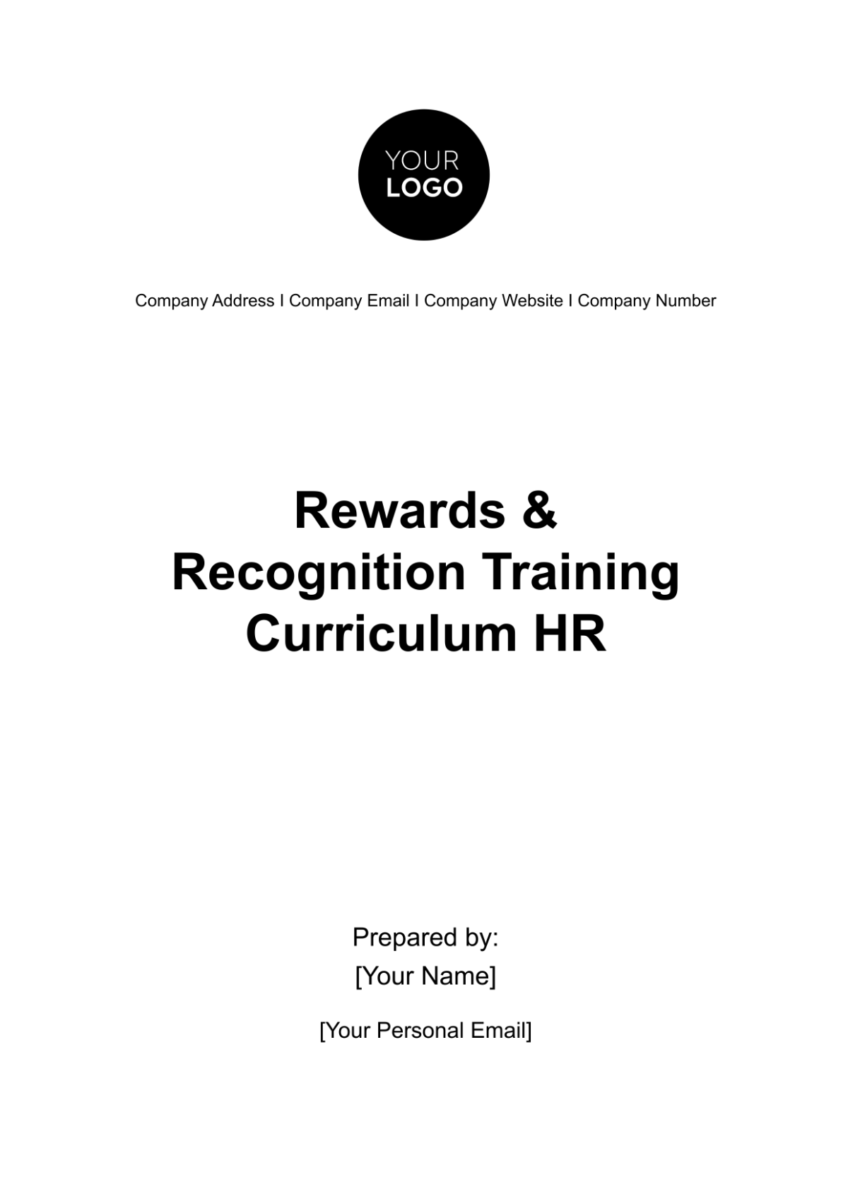 Rewards & Recognition Training Curriculum HR Template