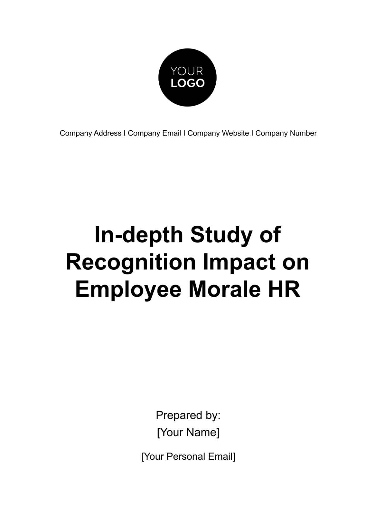In-depth Study of Recognition Impact on Employee Morale HR Template