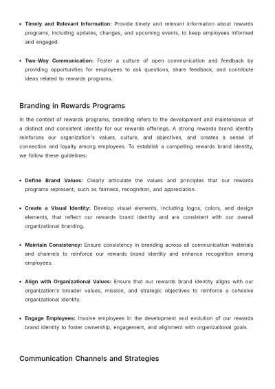 Free Rewards Communication and Branding Manual HR Template to Edit Online