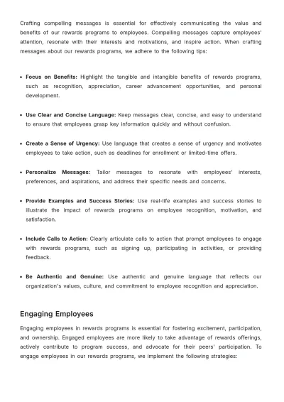 Free Rewards Communication and Branding Manual HR Template to Edit Online