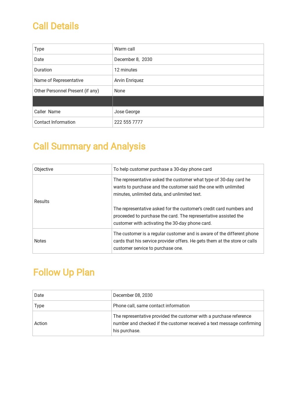 Free Daily Call Report Template 1.jpe