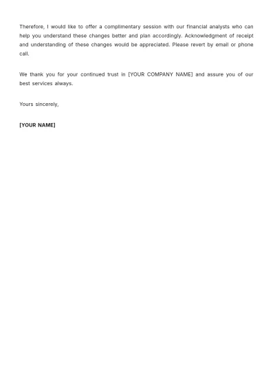 Free Credit Account Update Letter Template to Edit Online