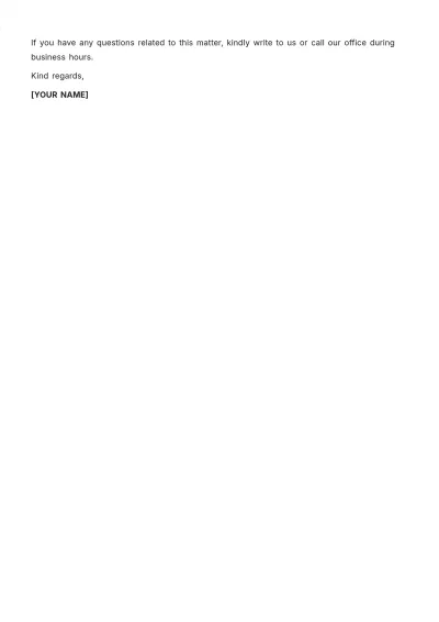 Free Credit Agreement Termination Letter Template to Edit Online