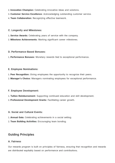 Free Rewards Program Statement HR Template to Edit Online