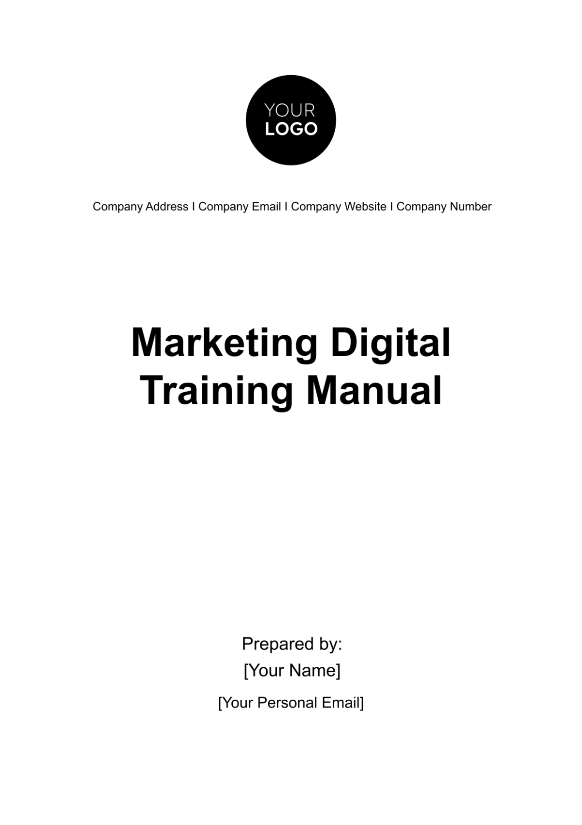 Marketing Digital Training Manual Template