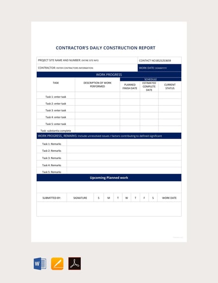 free daily construction report template 440x570 1
