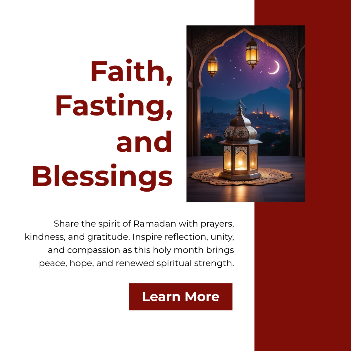 Free Ramadan WhatsApp Post Template to Edit Online