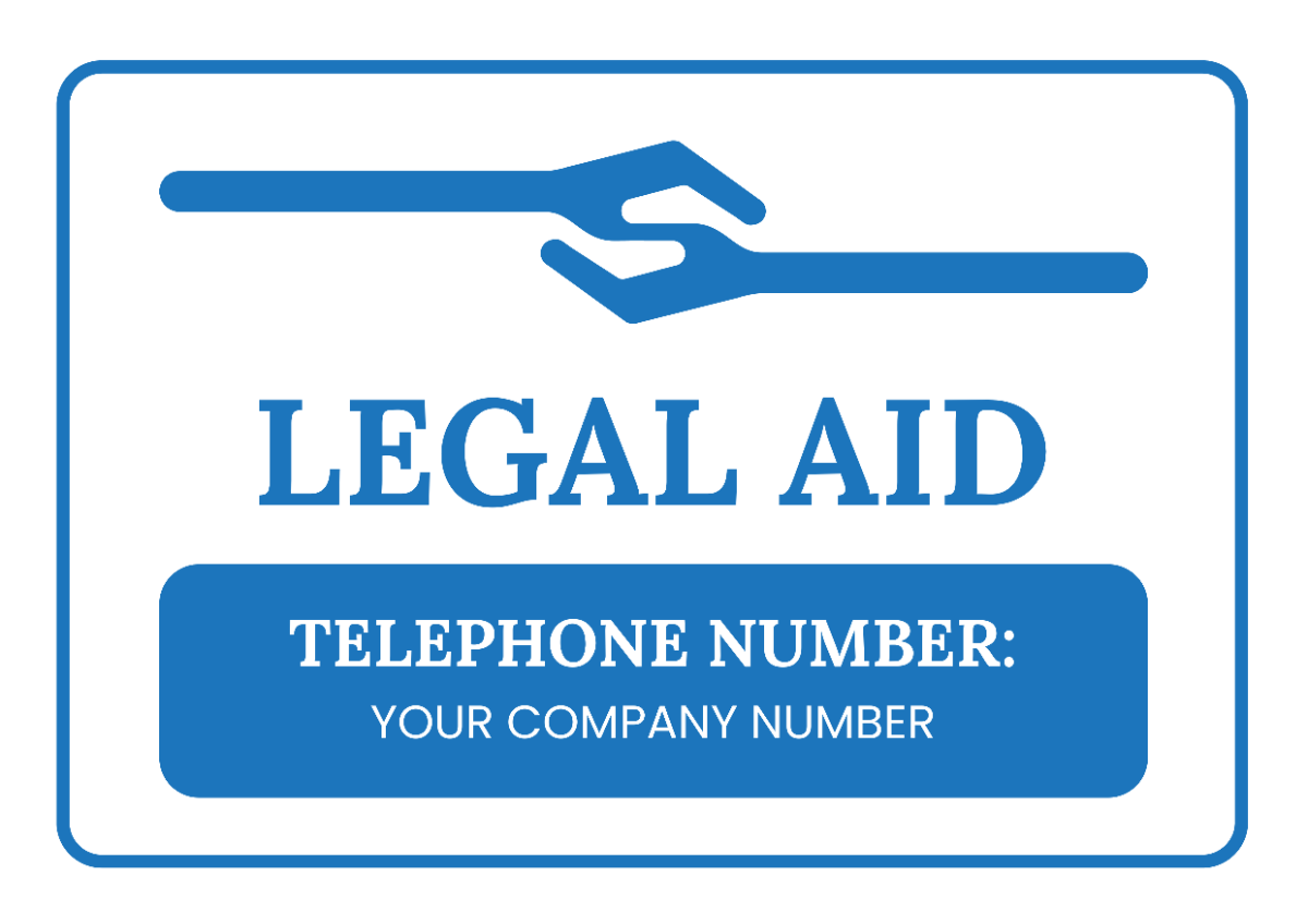 Free Legal Aid Services Information Signage