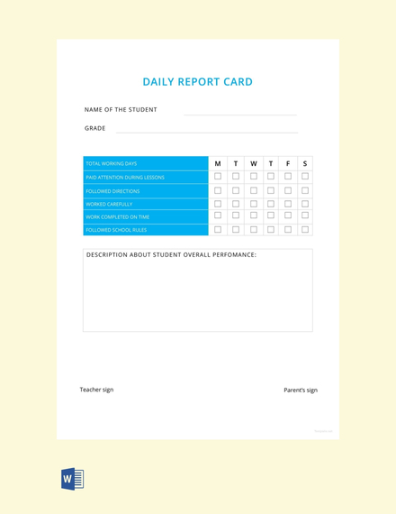 Free Blank Report Card Template: Download 154+ Reports in Word, PDF ...