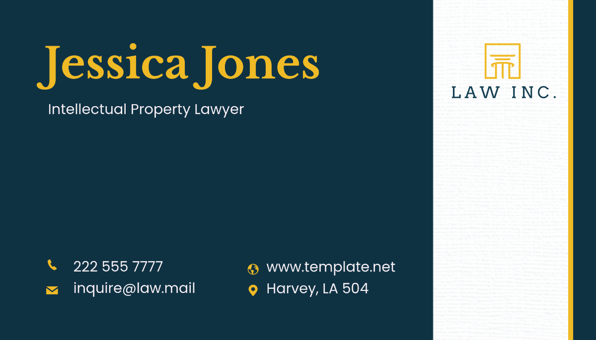 Free Intellectual Property Lawyer Business Card Template