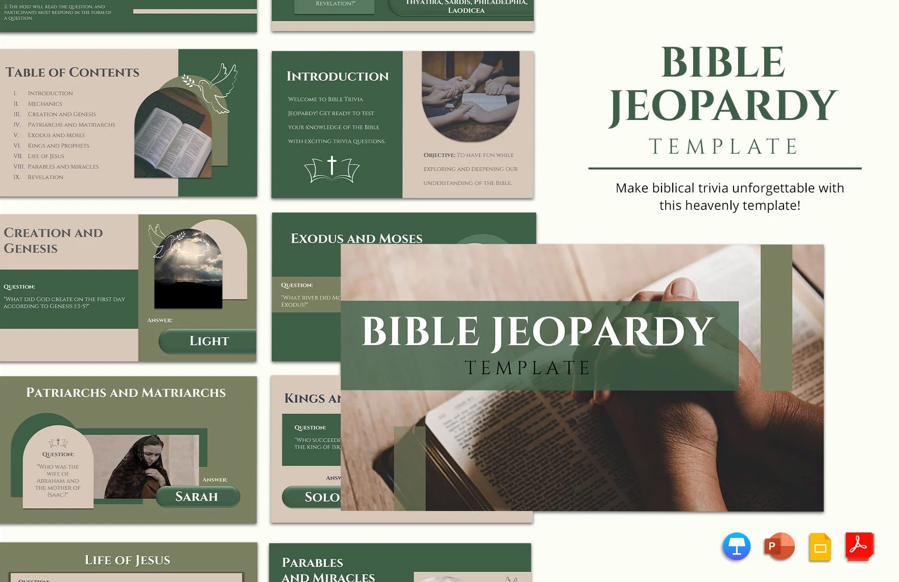 Bible Jeopardy Template