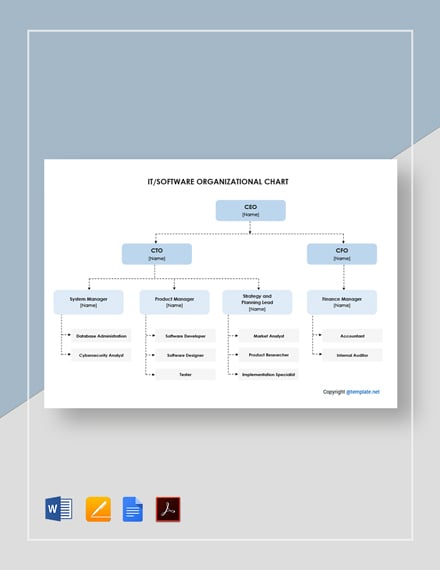 Software Company Organizational Chart Template in Google Docs, Word ...