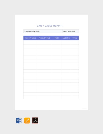 free daily sales report template 440x570