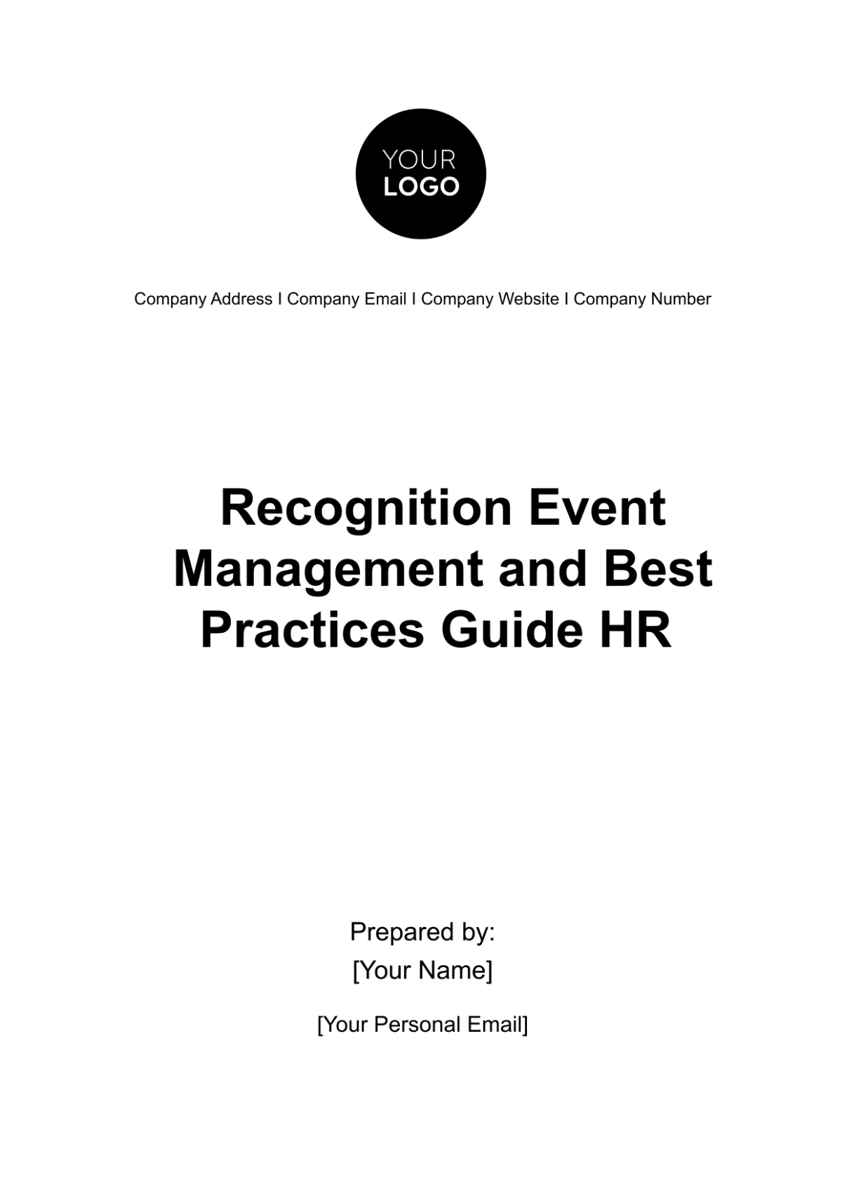 Free Recognition Event Management and Best Practices Guide HR Template