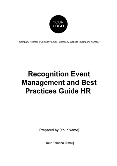 Free Recognition Event Management and Best Practices Guide HR Template to Edit Online