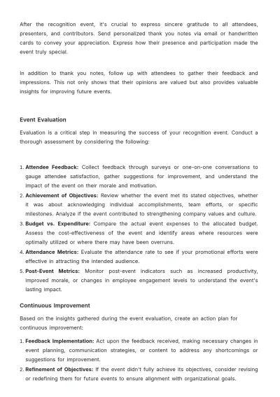Free Recognition Event Management and Best Practices Guide HR Template to Edit Online