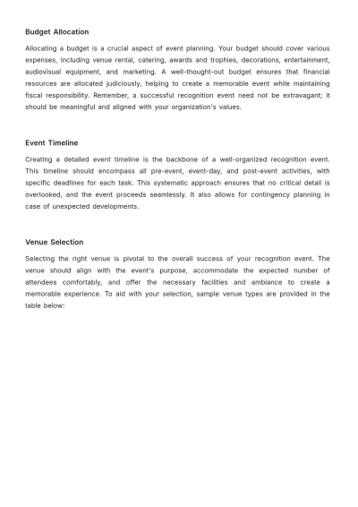 Free Recognition Event Management and Best Practices Guide HR Template to Edit Online