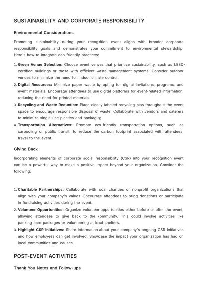 Free Recognition Event Management and Best Practices Guide HR Template to Edit Online