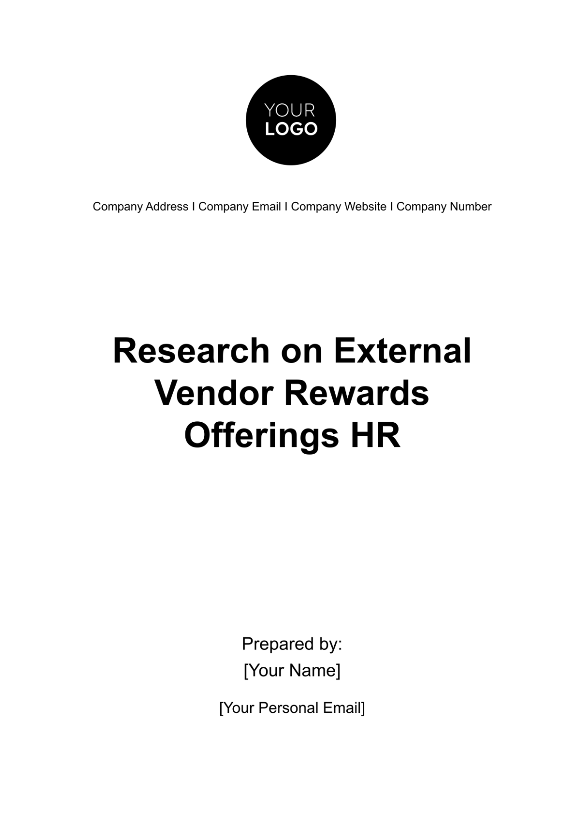 Research on External Vendor Rewards Offerings HR Template