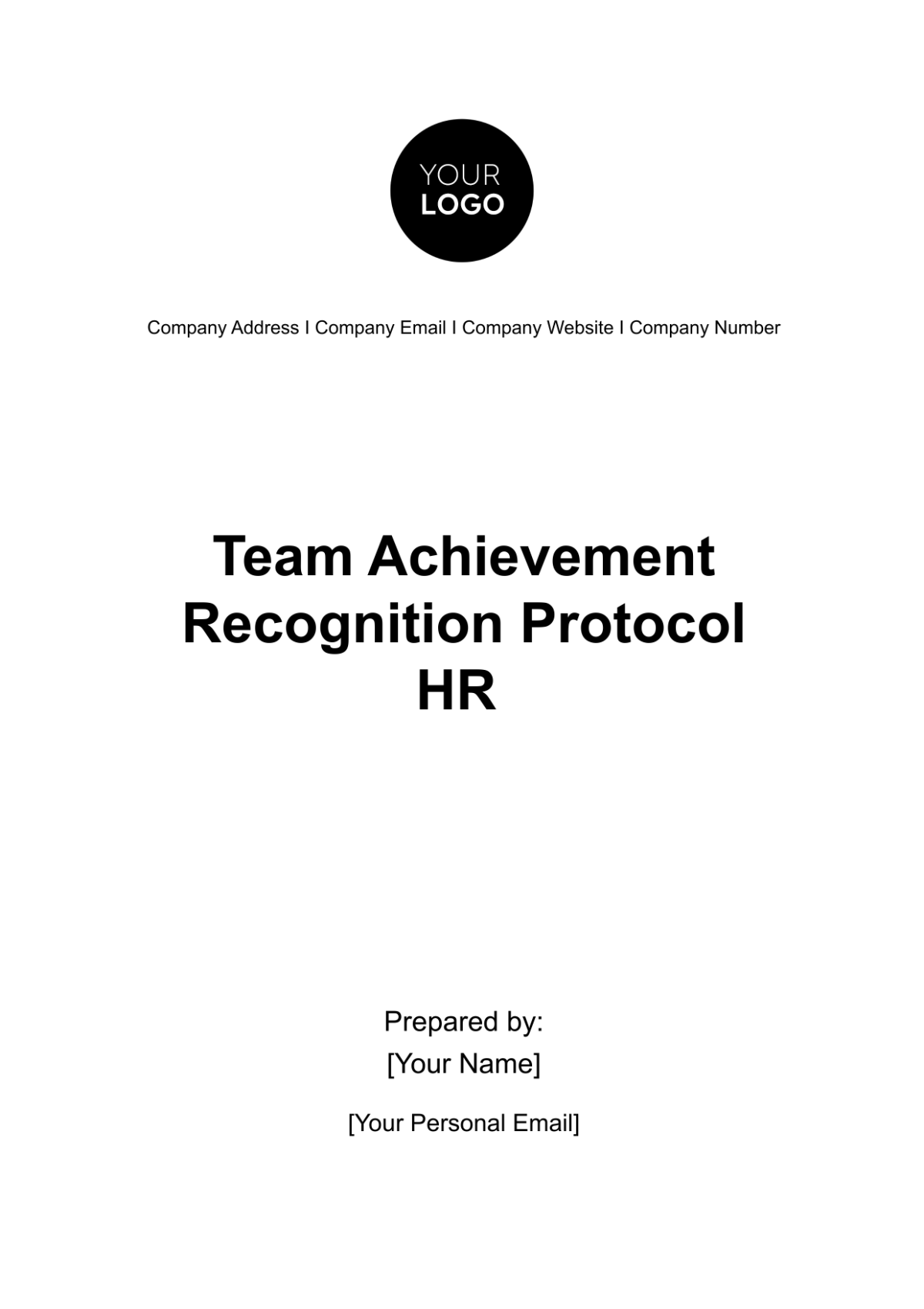 Free Team Achievement Recognition Protocol HR Template