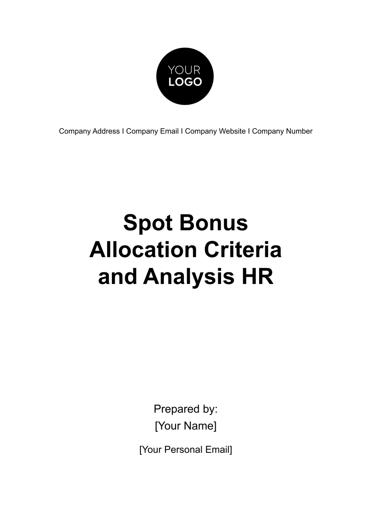 Spot Bonus Allocation Criteria and Analysis HR Template