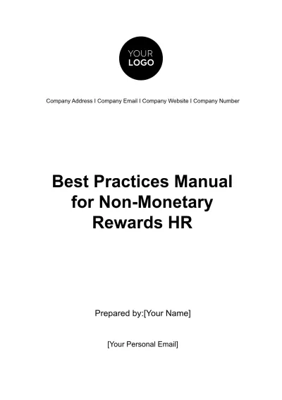 Free Best Practices Manual for Non-Monetary Rewards HR Template to Edit Online