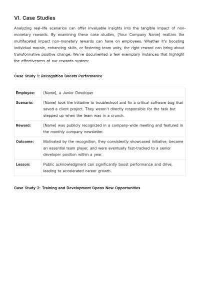 Free Best Practices Manual for Non-Monetary Rewards HR Template to Edit Online