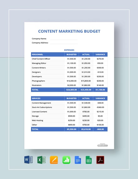 Marketing Budget Template Xls Database