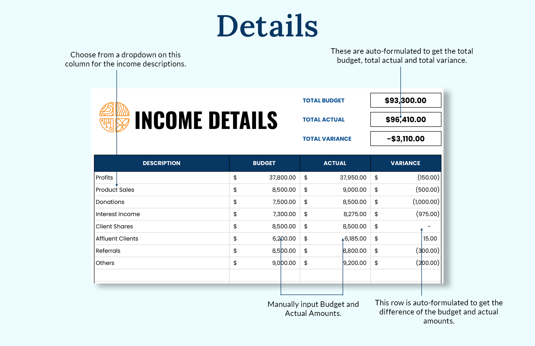 Corporate Monthly Budget Template