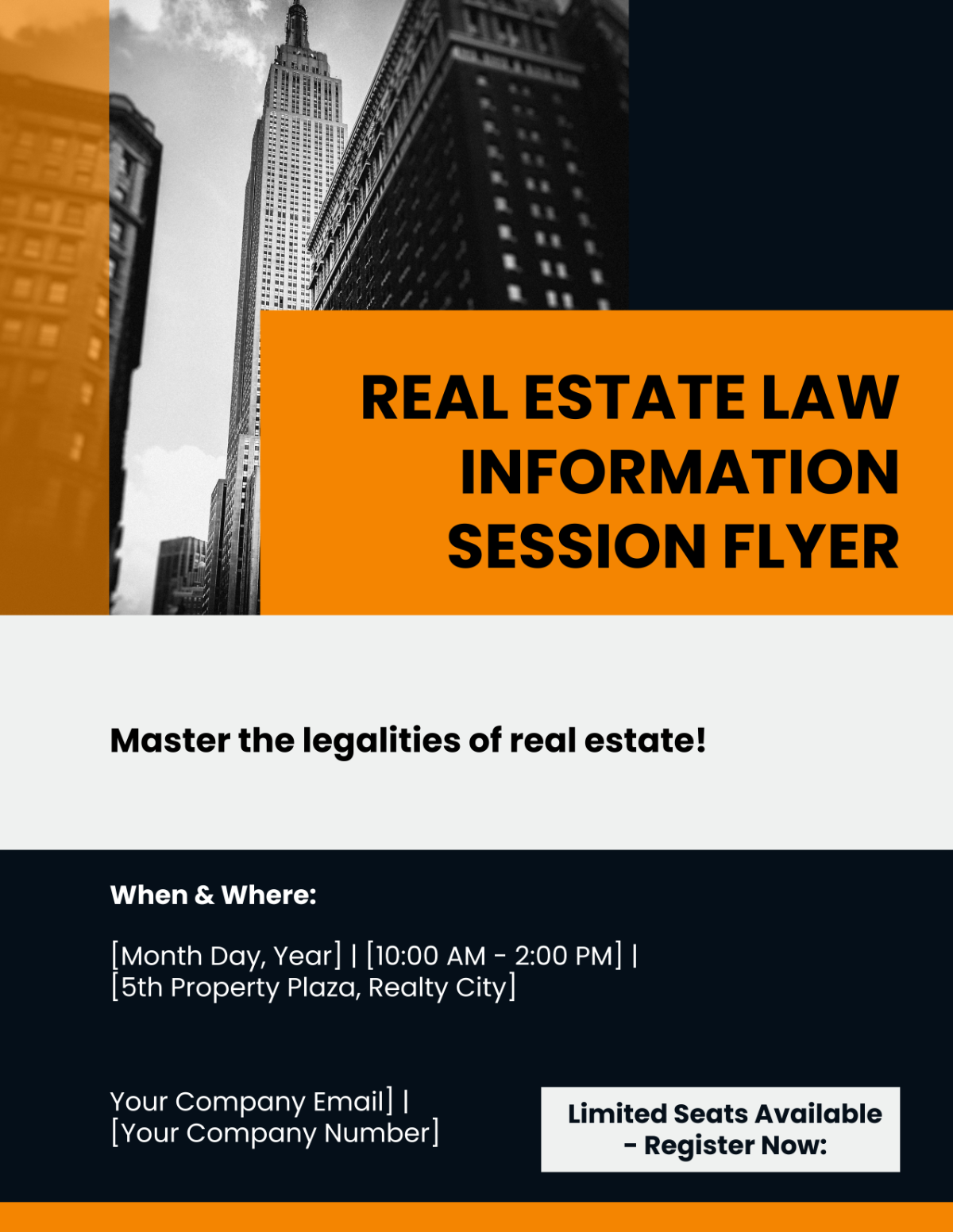 Free Real Estate Law Information Session Flyer Template