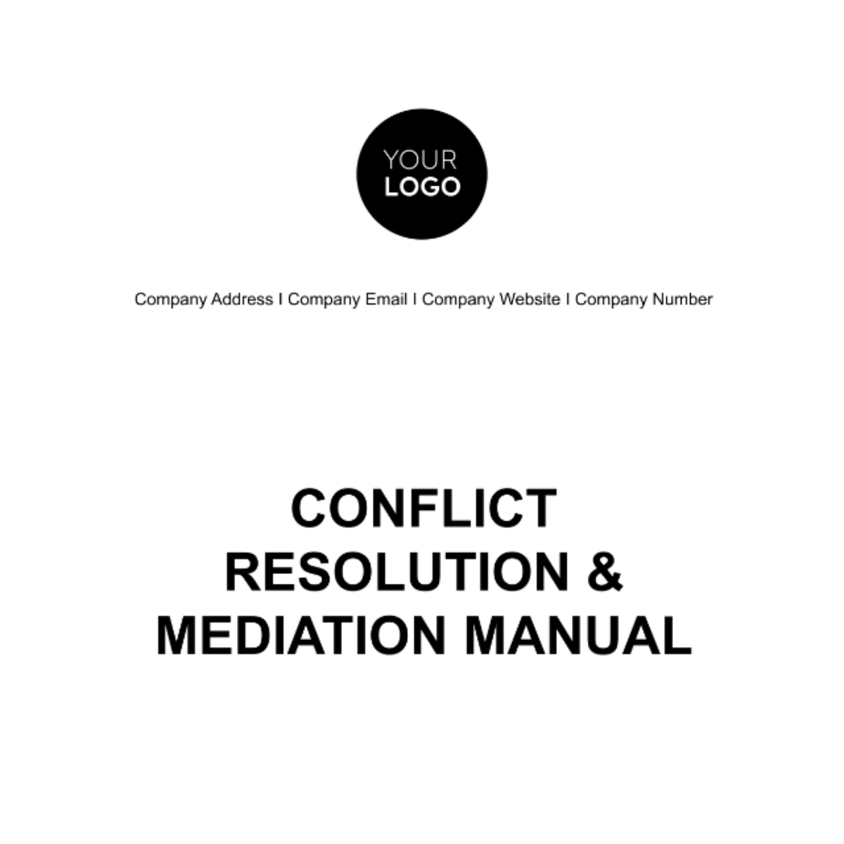 Free Conflict Resolution & Mediation Manual HR Template