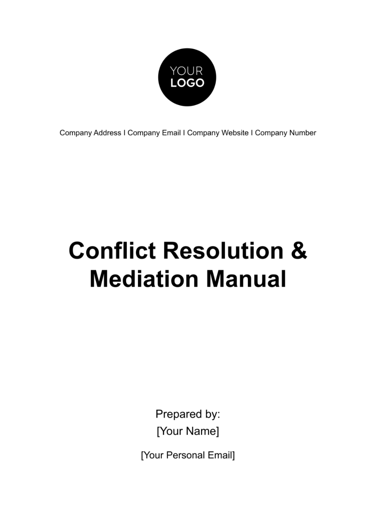 Conflict Resolution & Mediation Manual HR Template - Edit Online & Download